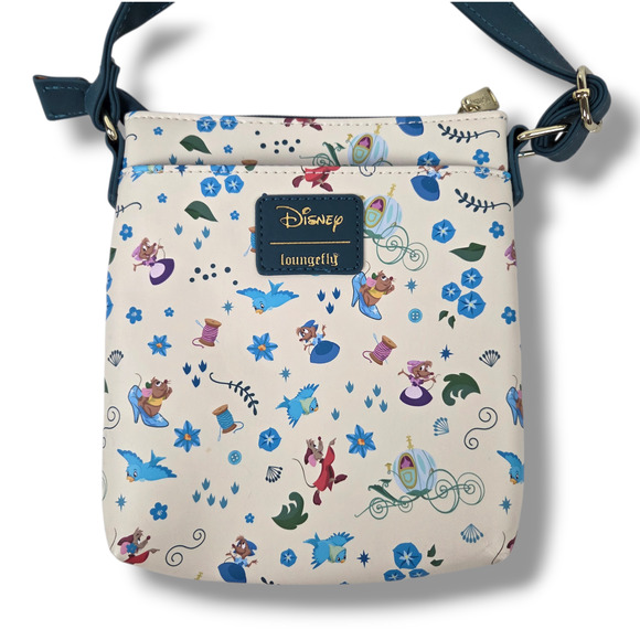 Loungefly Handbags - Loungefly Disney Cinderella Crossbody Bag Purse Jaq Gus Mice Cream Teal